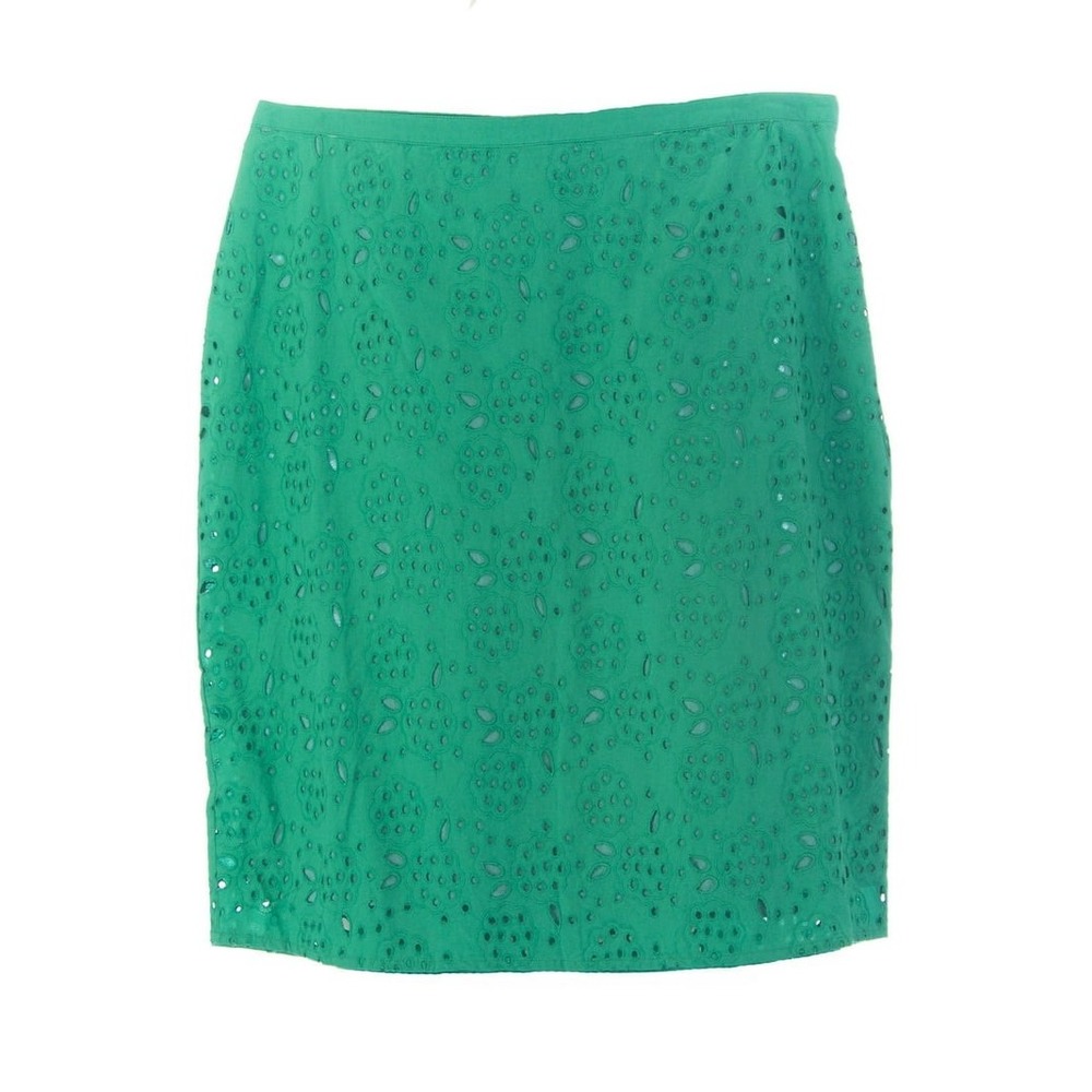 BODEN Women's Broderie Pencil Skirt Green NWT US 8R
